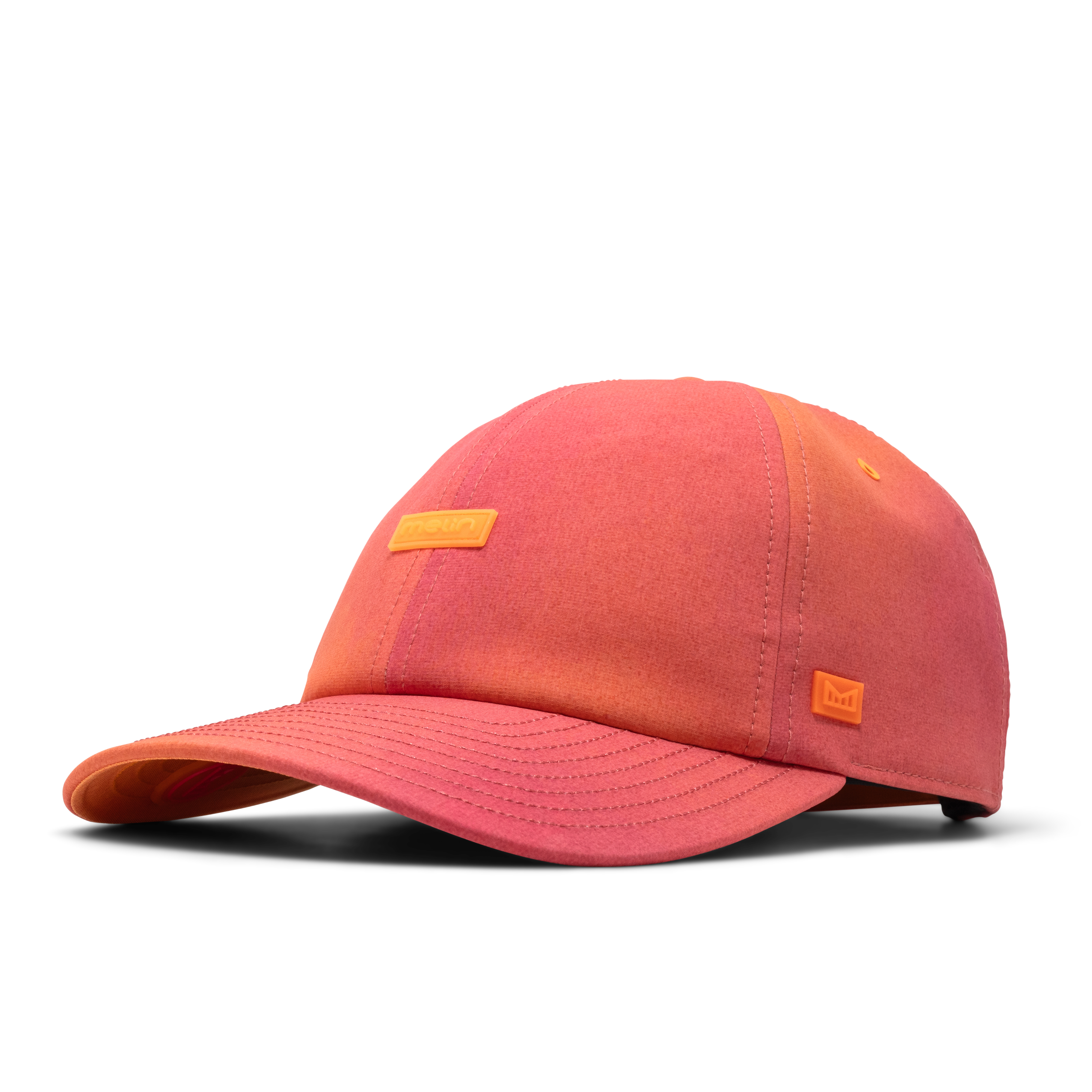 The front, angled view of the melin The Legend Hydro  Performance Dad Hat in Sunset Aura