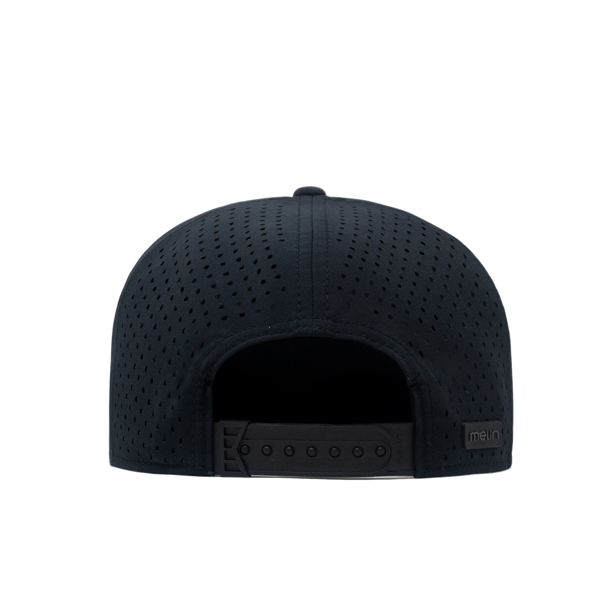 The back view of the Melin Horizon Fit Treches Icon Hydro hat in black
