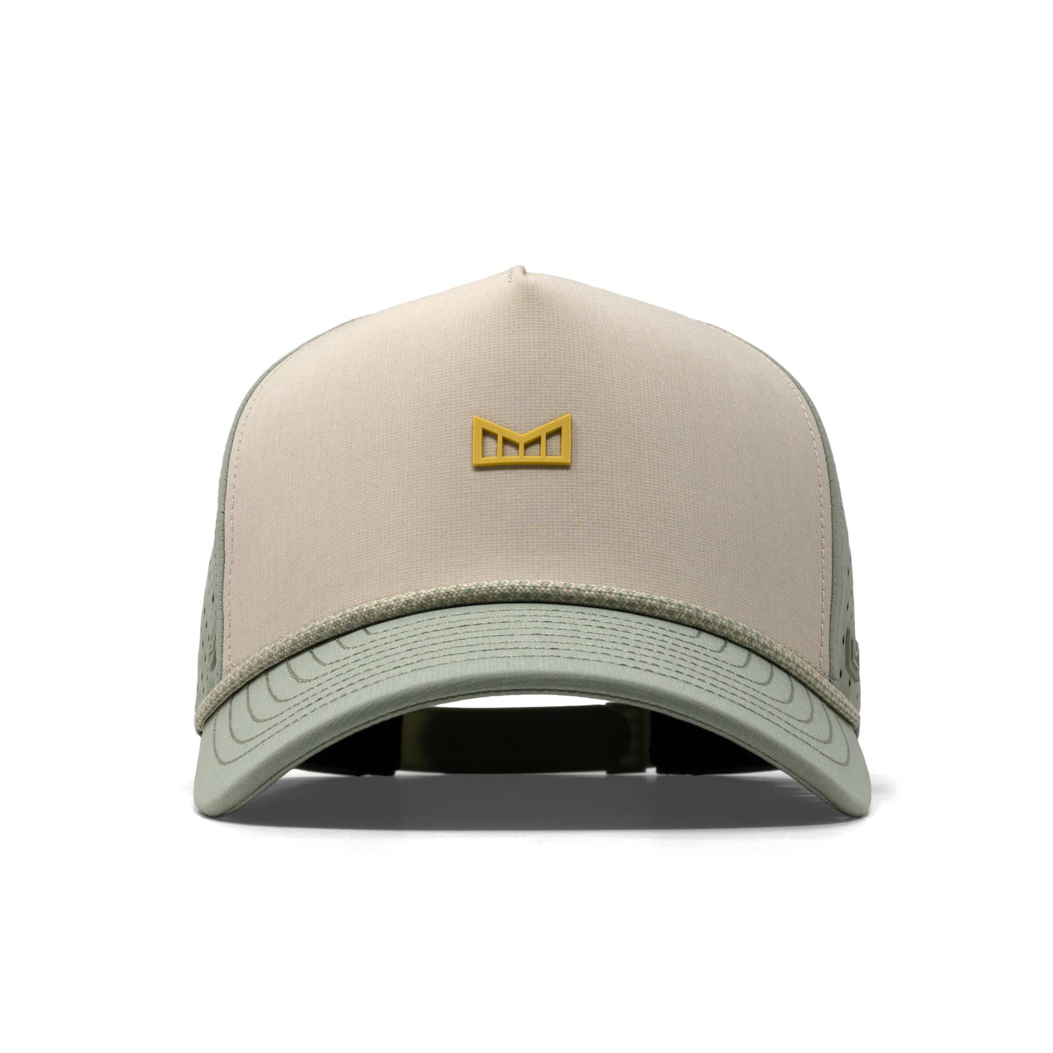 The front view of the melin Odysea Rope Bulls Icon Hydro Split Fit in Sandshell