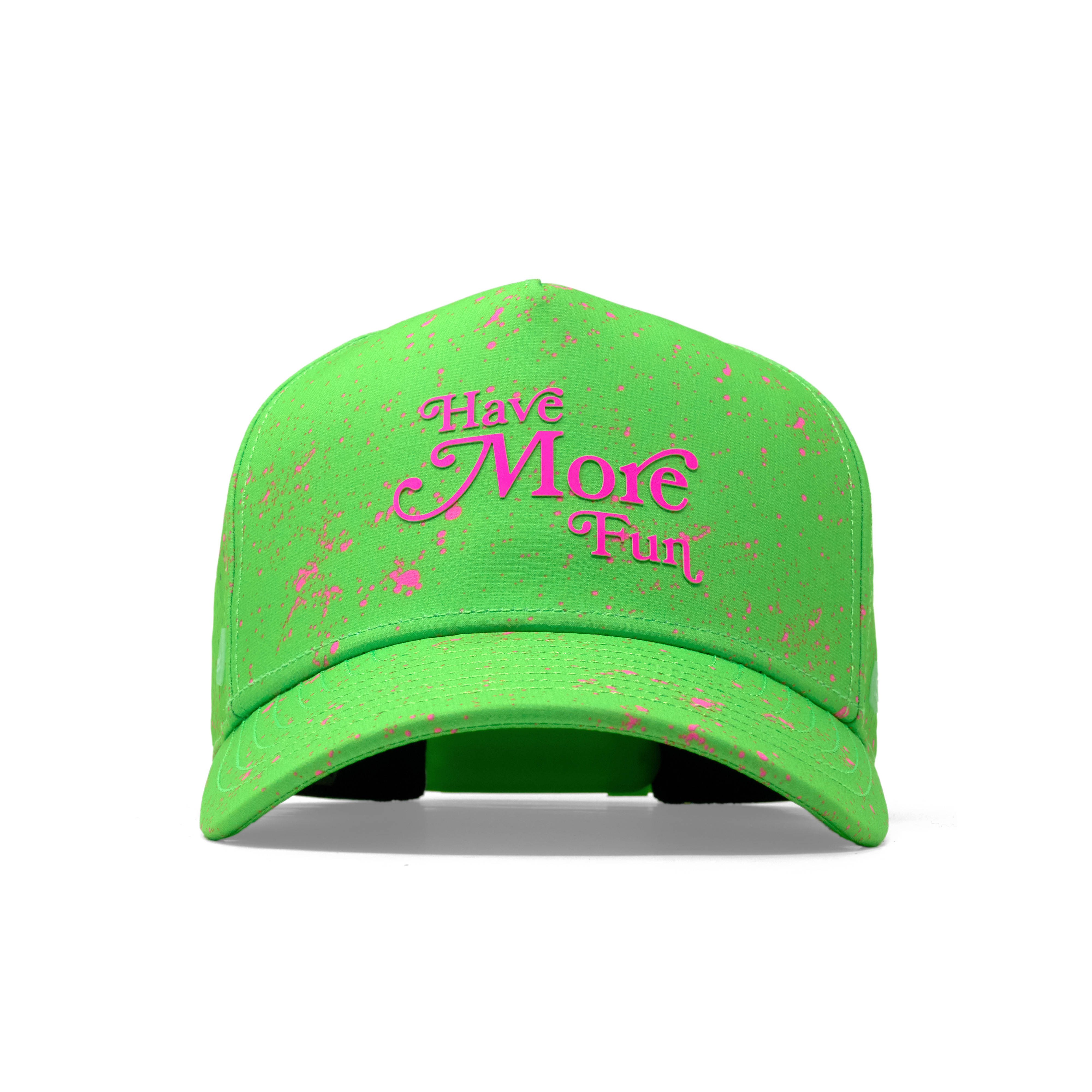 The front view of the melin Odysea Neon Hydro Split Fit in Slime