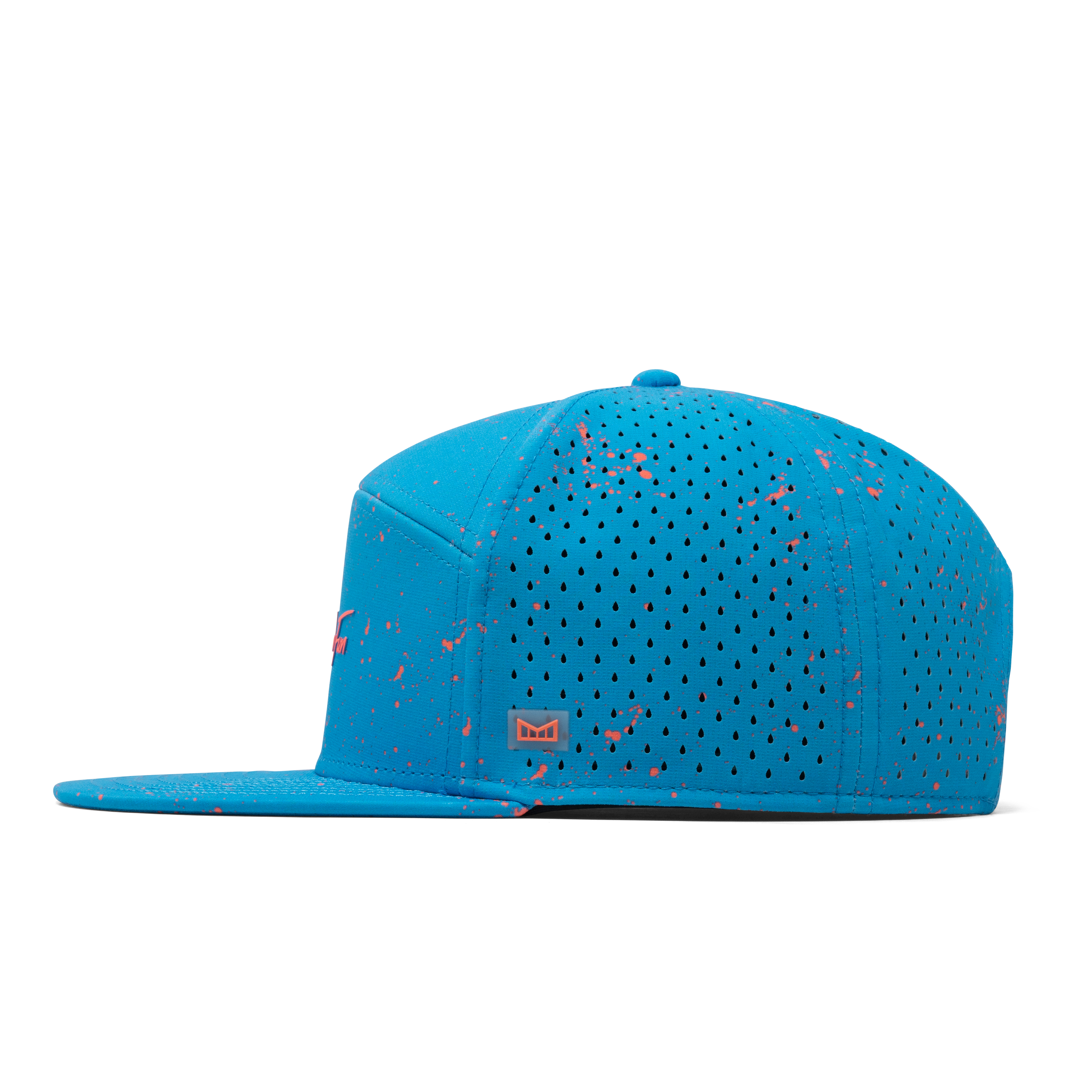 The side view of the melin Trenches Neon Hydro  Horizon Fit in Electric Blue