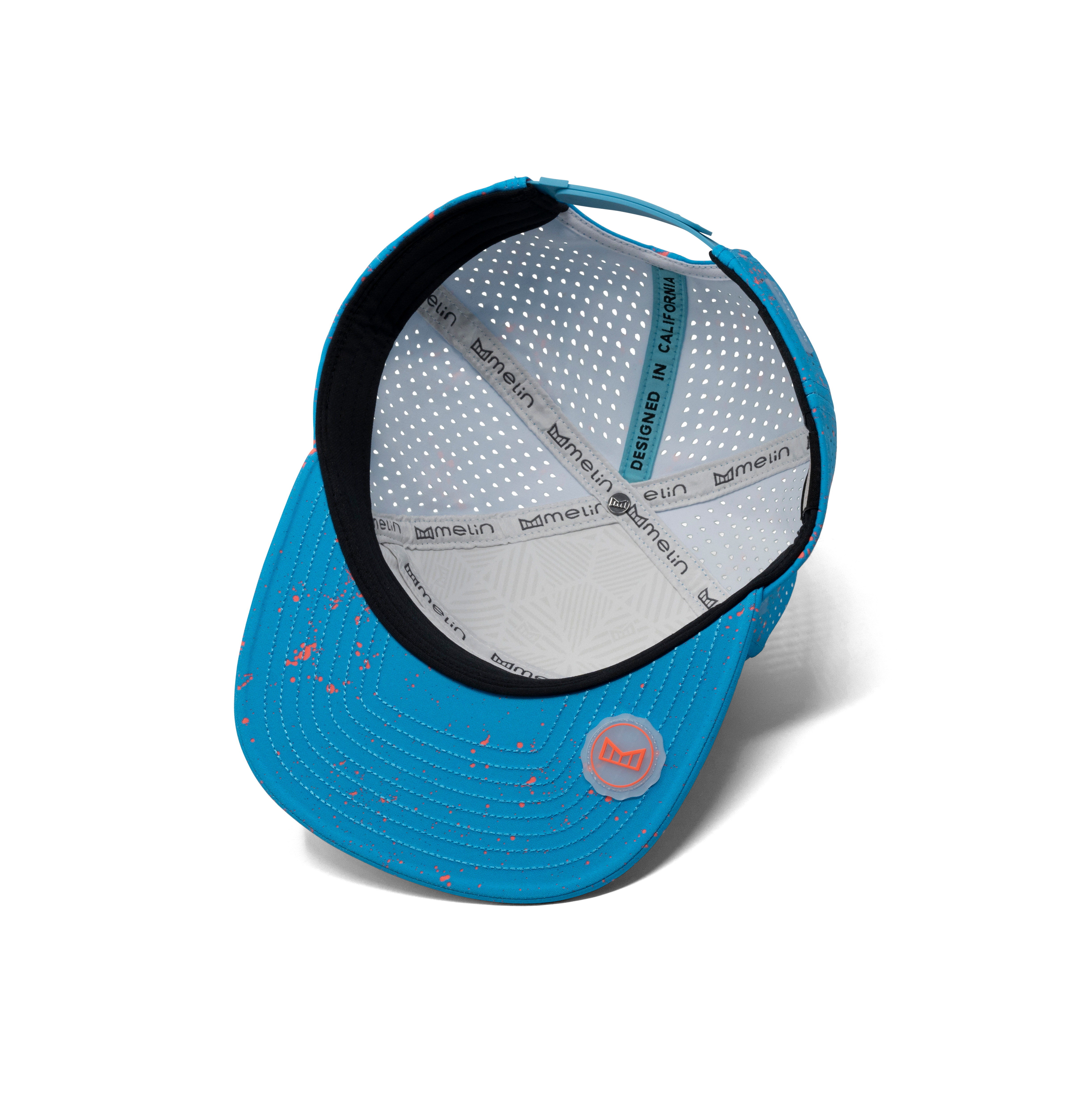 The inside view of the melin Trenches Neon Hydro  Horizon Fit in Electric Blue